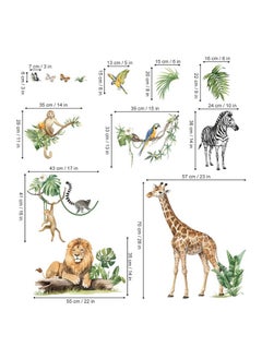 Large Jungle Animal Tropical Leaves Wall Decals Safari Tree Lion Giraffe Monkey Wall Stickers Baby Nursery Kids Bedroom Living Room Wall Decor - pzsku/Z94233898C84286C602C5Z/45/_/1735214484/48c9f770-b1a4-4a34-8644-5216b1fd6d3a