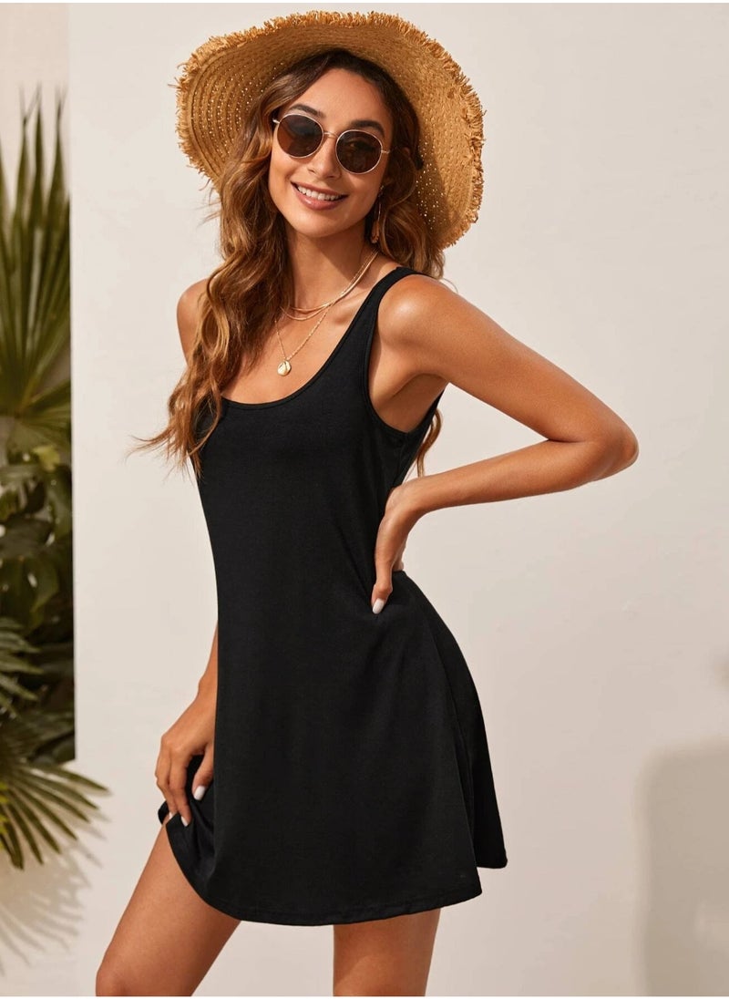 Mesery Mesery Bretelle Short Dress Cotton TankTop - Black  - Image 2