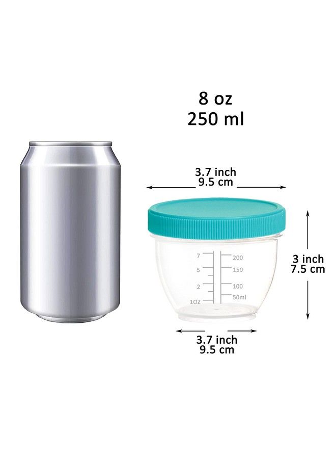 Youngever 18 Pack 1 Cup Small Food Containers With Lids 8 Ounce Food Storage Containers Condiment And Sauce Containers With Lids Labels (Rainbow Colors) - Image 3