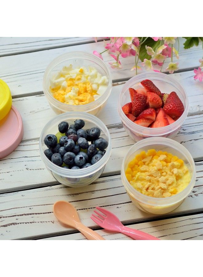 Youngever 18 Pack 1 Cup Small Food Containers With Lids 8 Ounce Food Storage Containers Condiment And Sauce Containers With Lids Labels (Rainbow Colors) - Image 4