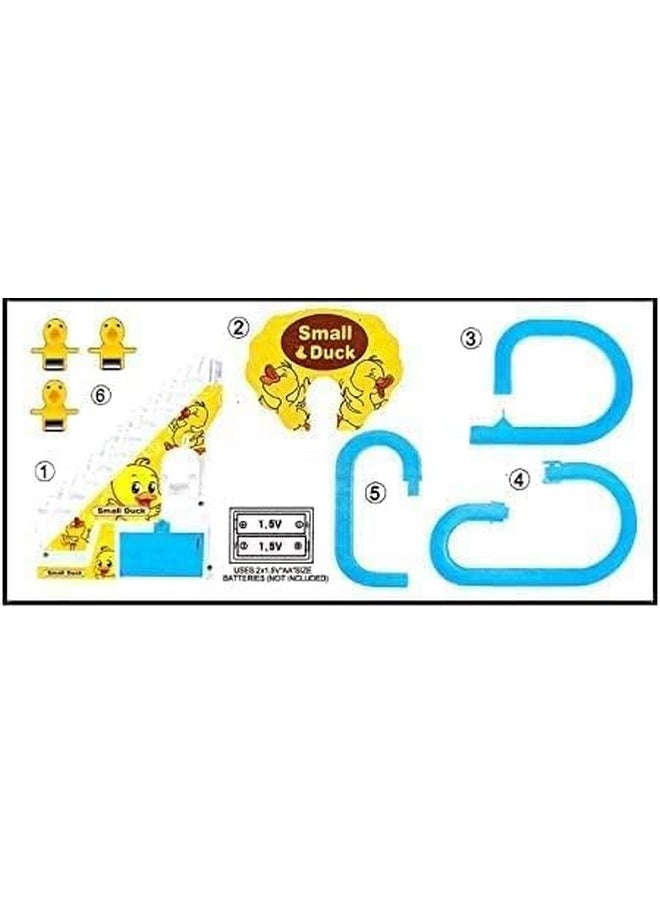 WINSKY Duck Slide Toy Set, Funny Automatic Stair-Climbing Ducklings Cartoon Race Track Set Little Lovely Duck Slide Toy Escalator Toy with Lights and Music (Duck Track Set)