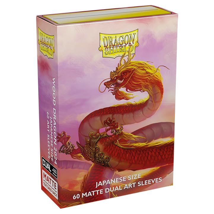 Dragon Shield Sleeves  Limited Edition Matte DUAL Art Wood Dragon 60 CT  Japanese Size Card Sleeves  Smooth  Tough  Compatible with YuGiOh Cardfight Vanguard MTG TCG OCG  Hockey Cards