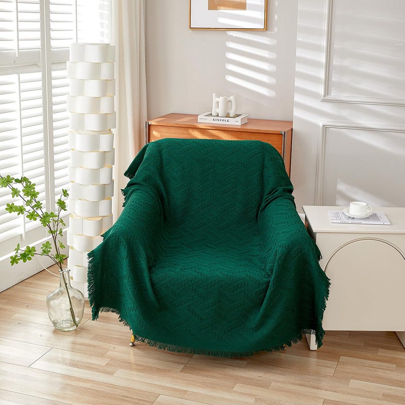 AIVIA Slipper Chair Table Cover Sheet, Reversible Tablecloth Throw Cushion Covers for Single Seat Recliner Armchair Ottomans Spread Furniture Decorations Protector Slipcover Blackish Green - Image 1