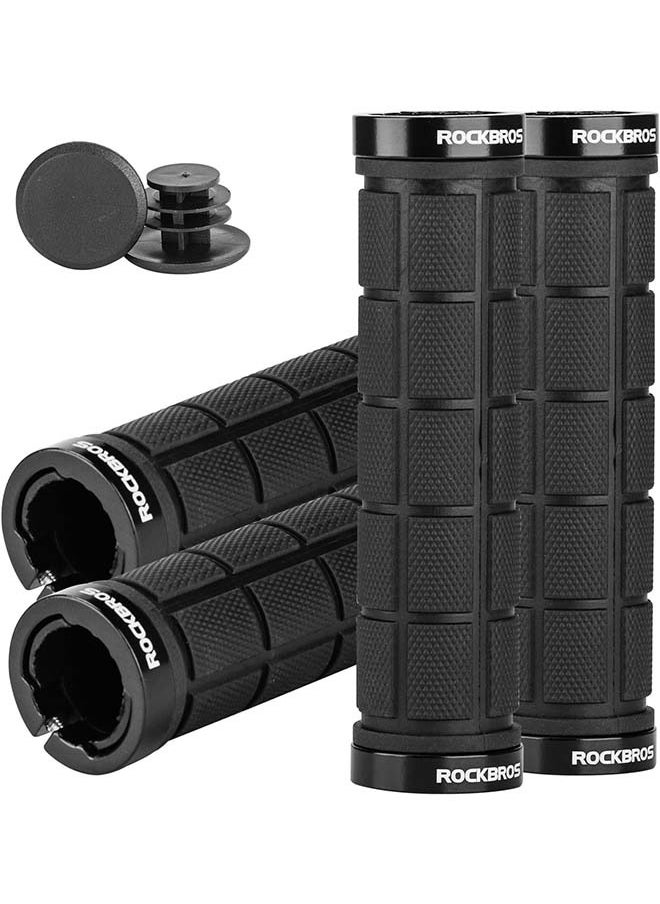 Rockbros ROCKBROS 4Pcs(2 Pairs) Bike Handlebar Grips Double Lock On Bike Grips Comfortable Anti-Slip Bicycle Handlebar Grips for Mountain Bike BMX Bike Scooter Beach Cruiser, Folding Bike  - Image 1