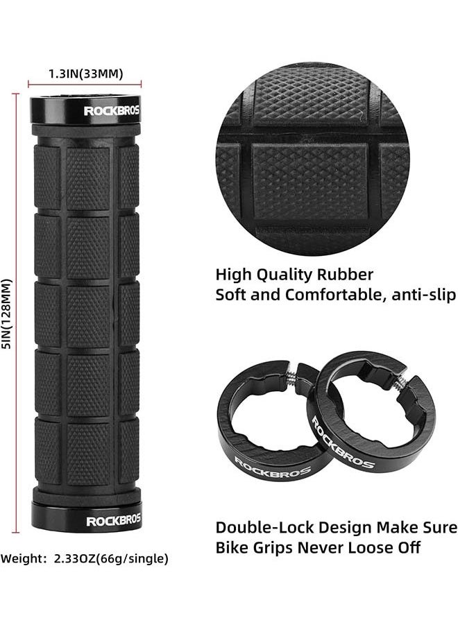 Rockbros ROCKBROS 4Pcs(2 Pairs) Bike Handlebar Grips Double Lock On Bike Grips Comfortable Anti-Slip Bicycle Handlebar Grips for Mountain Bike BMX Bike Scooter Beach Cruiser, Folding Bike  - Image 5