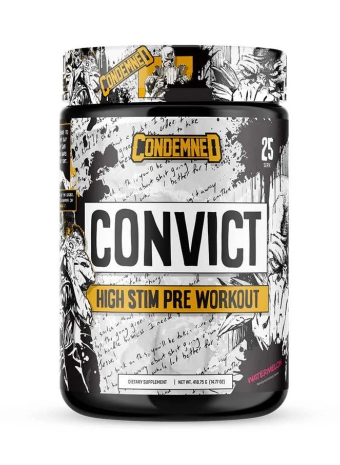Condemned Laboratoriez Convict NEW High Stim Pre-Workout Watermelon - Image 1
