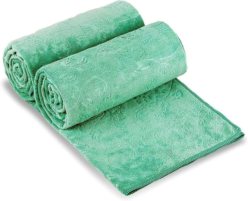 JML Microfiber Bath Towels, Oversized Bath Towel 2 Pack(40" x 80"), Super Absortbent and Fast Drying, Soft Multipurpose Microfiber Bath Sheet for Beach, Sports, Fitness, Yoga, Green - Image 1