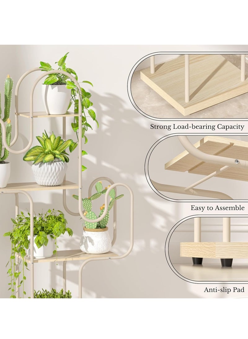 Sharpdo Living Room Outdoor Balcony Floor-Standing Storage Rack Stainless Steel Mobile Flower Rack Iron 61*19*101CM  - Image 2
