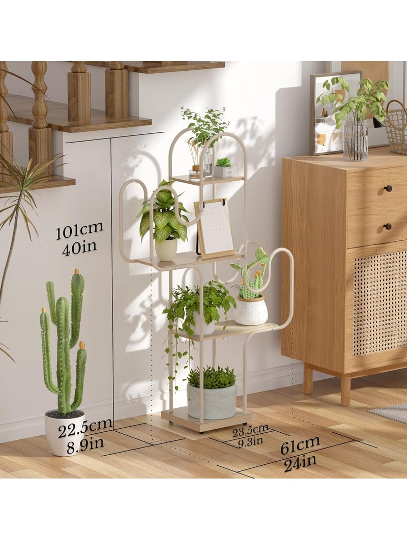 Living Room Outdoor Balcony Floor-Standing Storage Rack Stainless Steel Mobile Flower Rack Iron 61*19*101CM