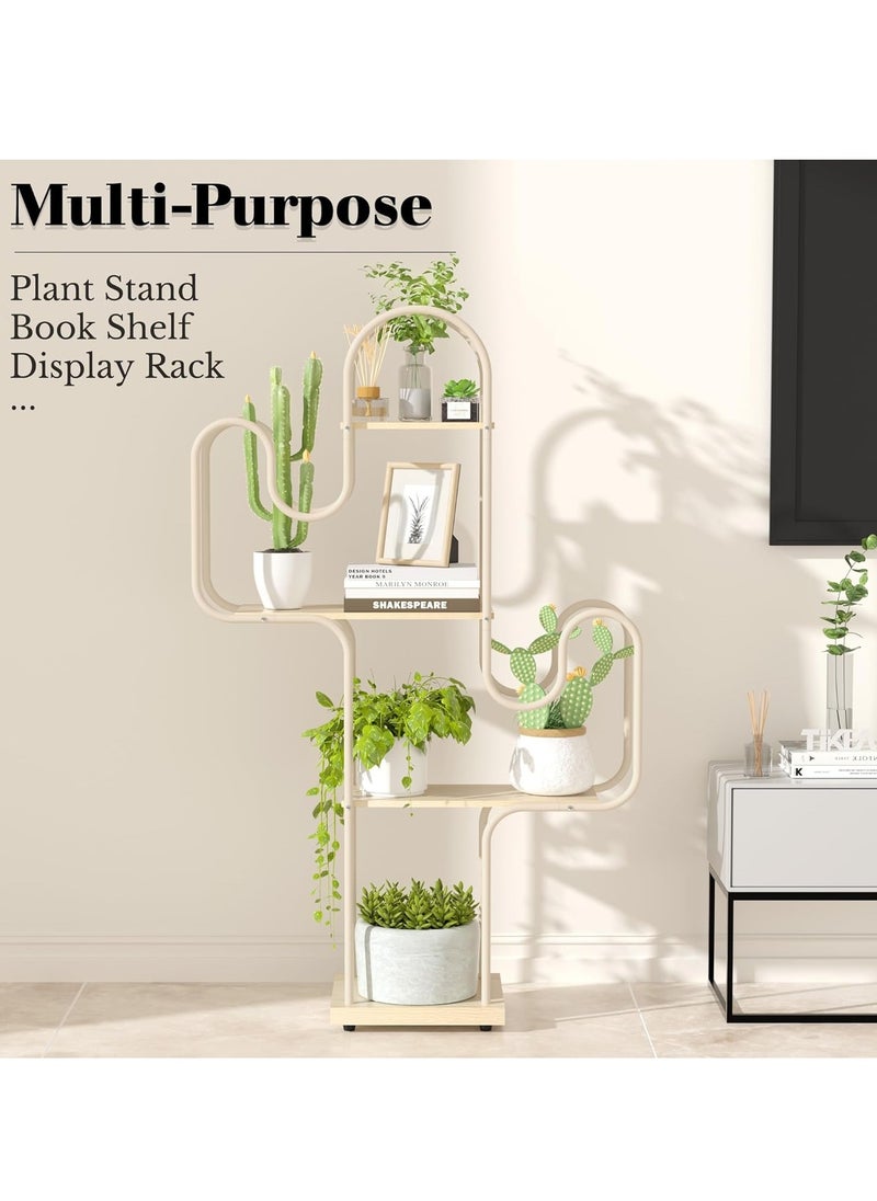 Sharpdo Living Room Outdoor Balcony Floor-Standing Storage Rack Stainless Steel Mobile Flower Rack Iron 61*19*101CM  - Image 5
