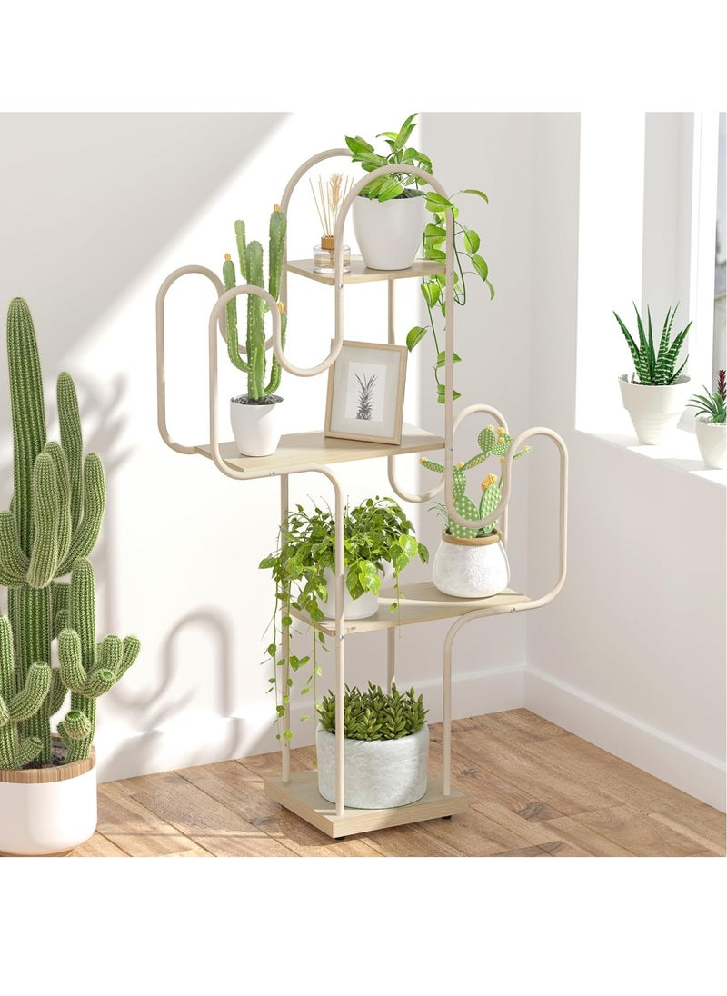 Sharpdo Living Room Outdoor Balcony Floor-Standing Storage Rack Stainless Steel Mobile Flower Rack Iron 61*19*101CM  - Image 1