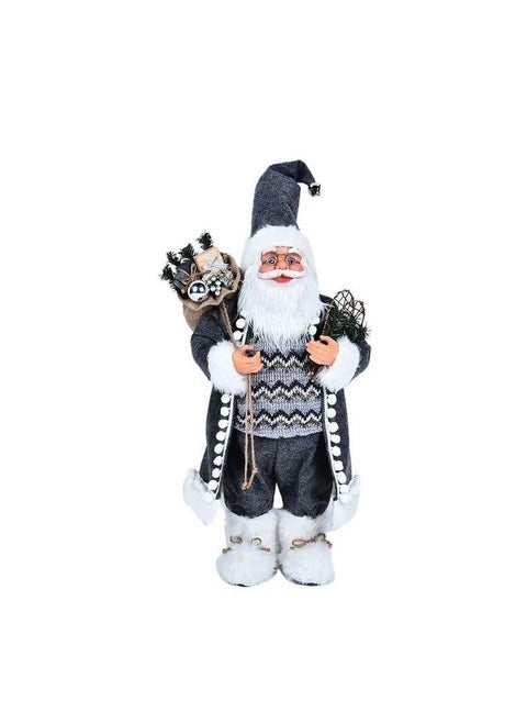 Santa Grey Christmas Statue Size / 90 cm