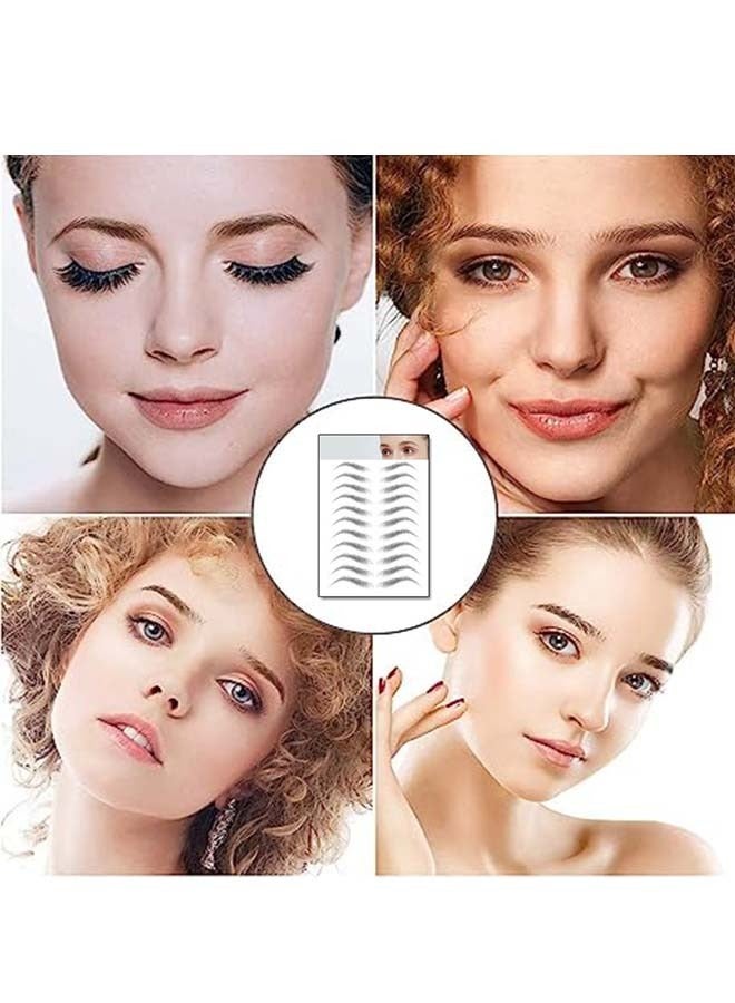 11 Pairs Waterproof Eyebrow Tattoo Stickers - Image 3