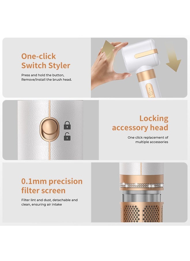 BESTIS - 7 In 1 Hair Dryer Brush Styling Tools Set 1400W Hot Air Hair Curler Styler with Straightening and Curling Wands, Ionic Blow Dryer with 110,000 RPM Motor for Women Hair Types - Image 1