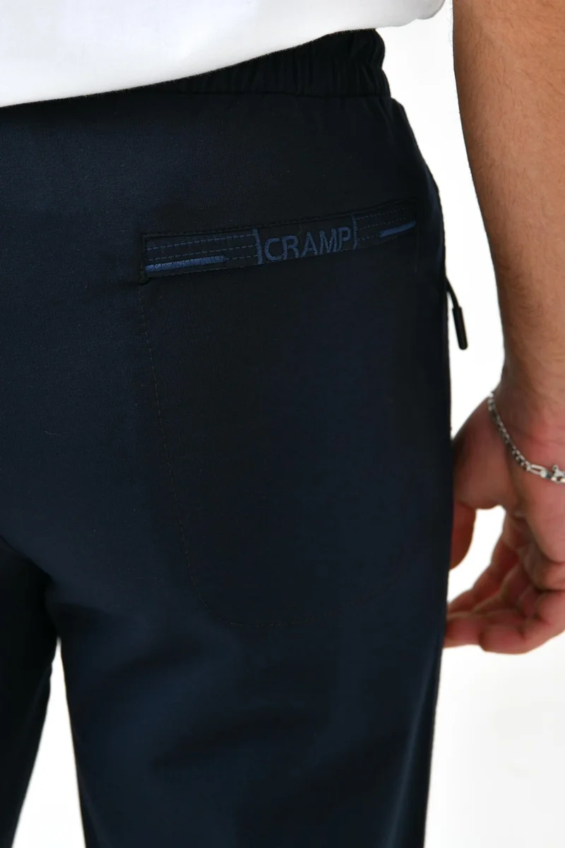 كرامب سبورت Classic Pocket Zippered Straight Leg Navy Blue Men's Tracksuit Bottoms