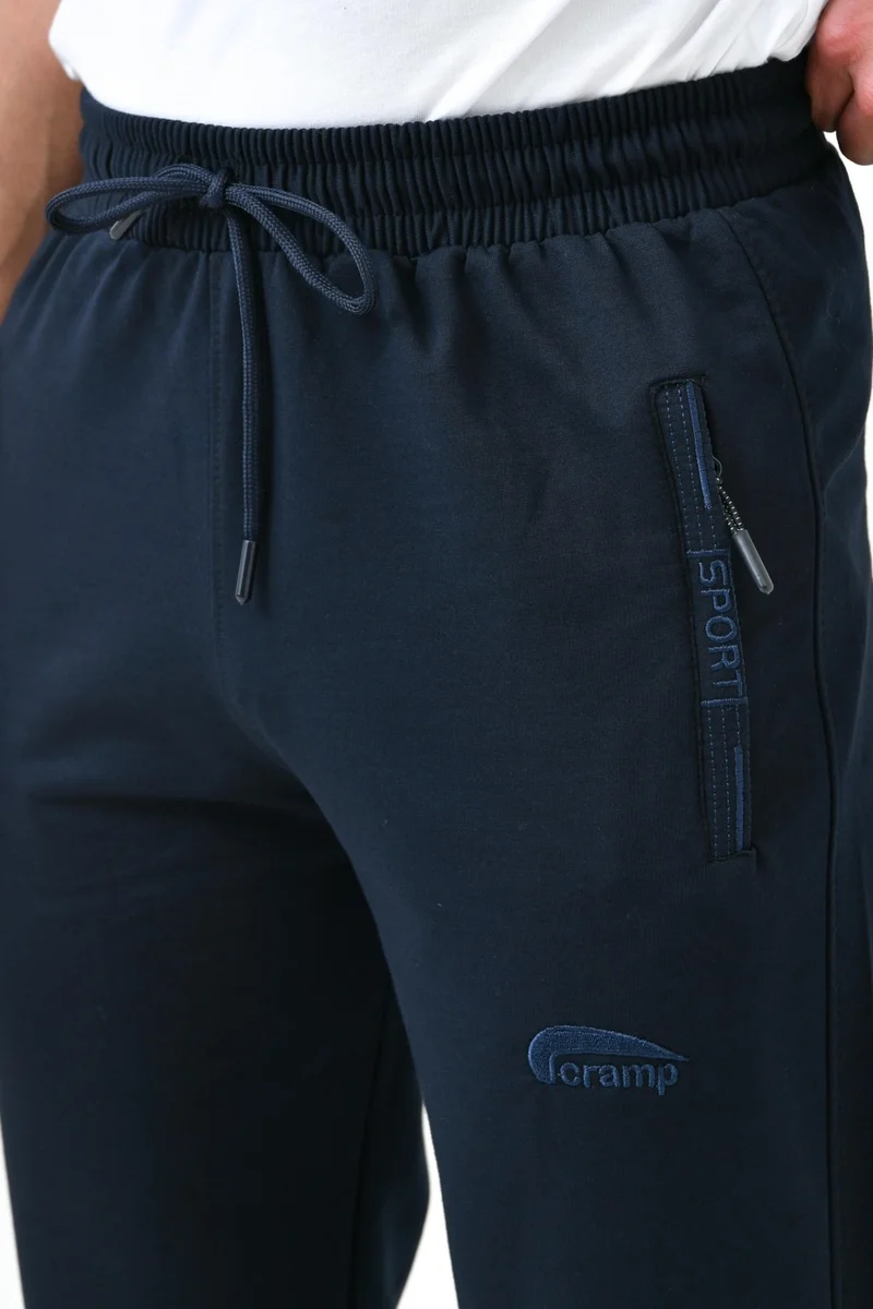 كرامب سبورت Classic Pocket Zippered Straight Leg Navy Blue Men's Tracksuit Bottoms