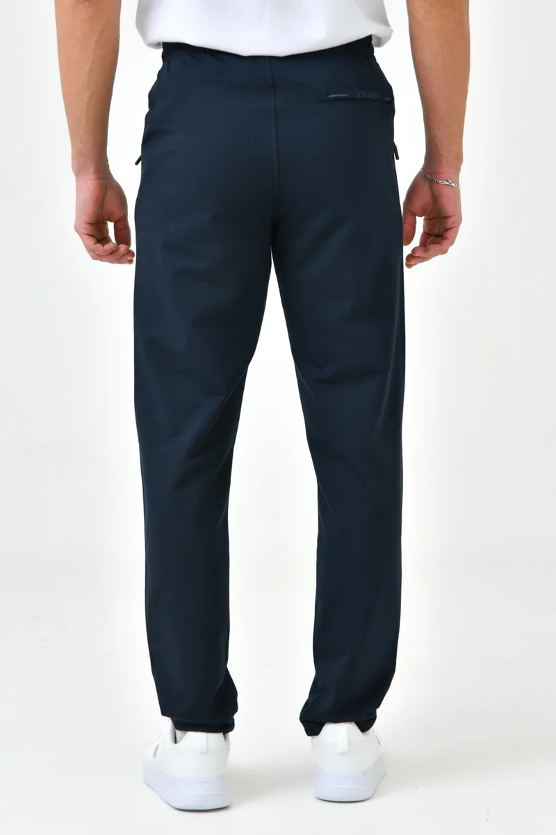 كرامب سبورت Classic Pocket Zippered Straight Leg Navy Blue Men's Tracksuit Bottoms
