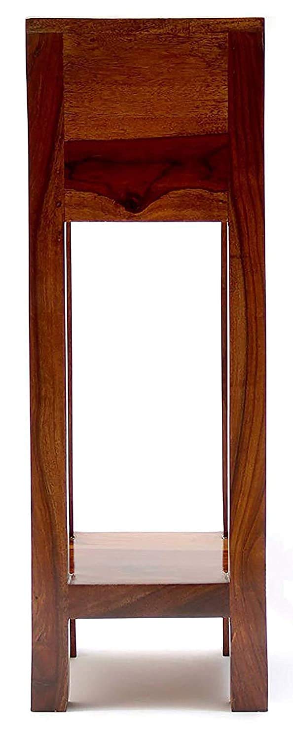 Umark Sheesham Wood Bedside End Table | Side Table With A Drawer For Home Decor |Living Room | Single Table, Brown - Image 3