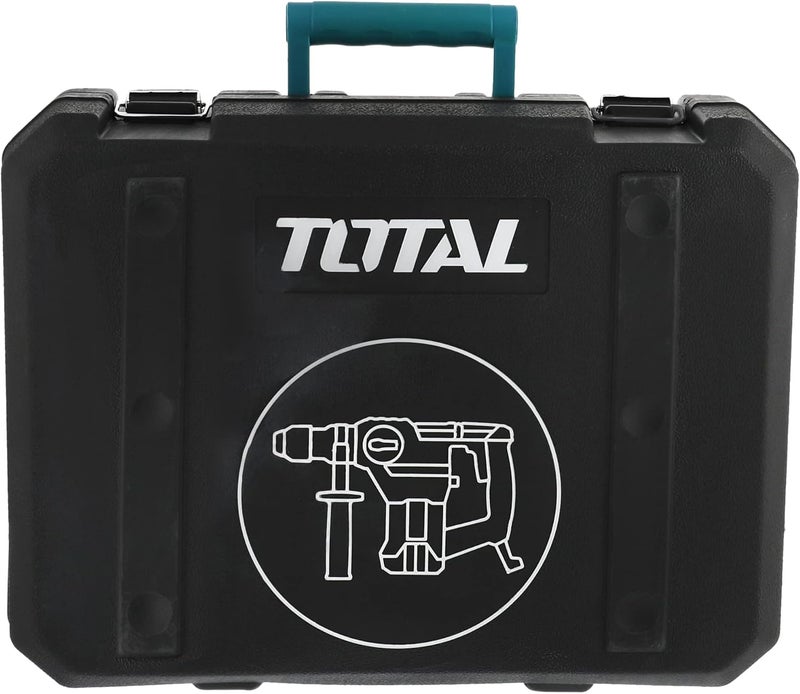 توتال مثقاب مطرقي دوّار من توتال بقدرة 1500 واط، نظام تثبيت SDS Plus، قدرة حفر في الخرسانة حتى 32 مم، معدل طرق 4400 ضربة في الدقيقة، مزود بحقيبة BMC، مع 3 ريش حفر و2 إزميل - Image 3