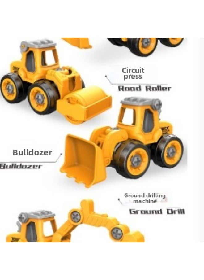 Generic - DIY Removable Engineering Vehicle Toy Suit Boy Screw Assembly Children Disassembly Simulation Sliding Model-Color:Disassembly And Assembly Of 4 Pieces Of Sea, Land And Air + 6 Projects (storage Box) - Image 1