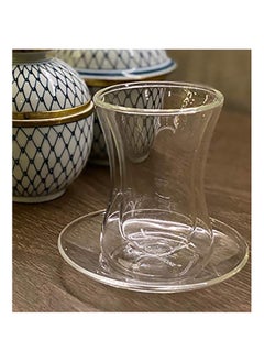 BLACKSTONE Double Wall Glass Tumbler Set of 12 Pcs 100ML Estikana Tea or Coffee Cups TS860  - Image 2