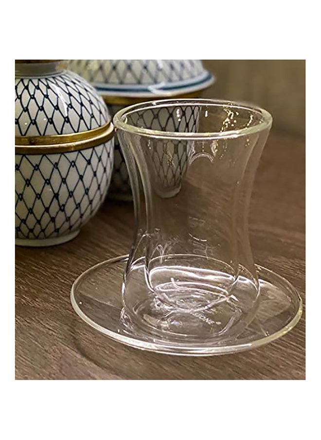 BLACKSTONE - Double Wall Glass Tumbler Set of 12 Pcs 100ML Estikana Tea or Coffee Cups TS860 - Image 1