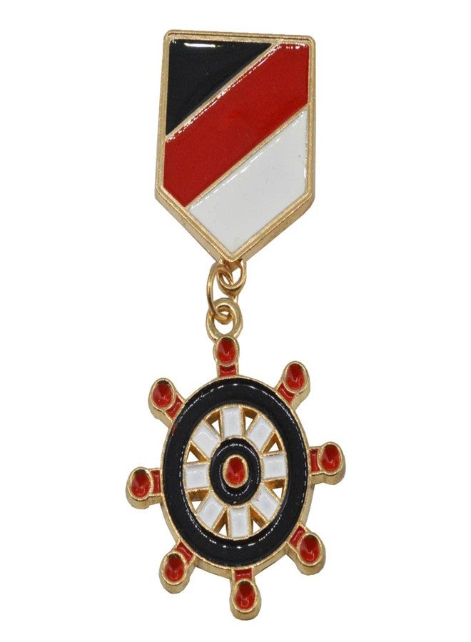 Sullery Party Gift Shipwheel Navy Medal Brooch Pin Badge Lapel Pin Multicolor Zinc Alloy Brooch For Men Women - Image 1