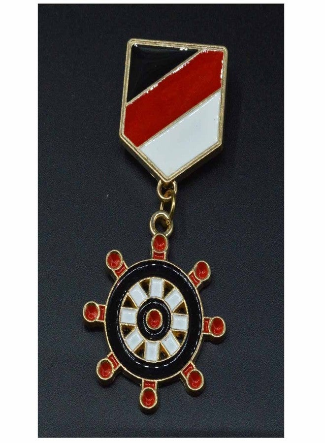 Sullery Party Gift Shipwheel Navy Medal Brooch Pin Badge Lapel Pin Multicolor Zinc Alloy Brooch For Men Women - Image 4