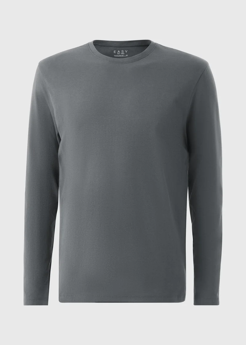 ماتلان تي شيرت رمادي أساسي بياقة دائرية