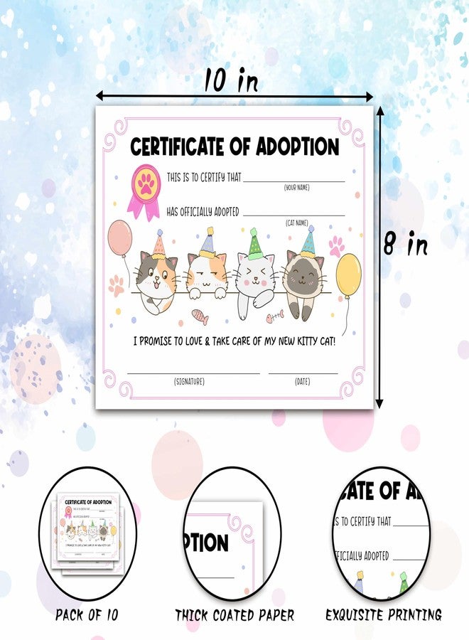 Gihyan Cat Kitten Adoption Certificates - 10 Pcs Colorful Party Favors for Cat Birthday Parties - Image 2