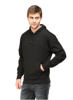 RSO Outfits Unisex Regular Fit Full Sleeves Solid Hoodie Sweatshirt (Black)  - Image 2