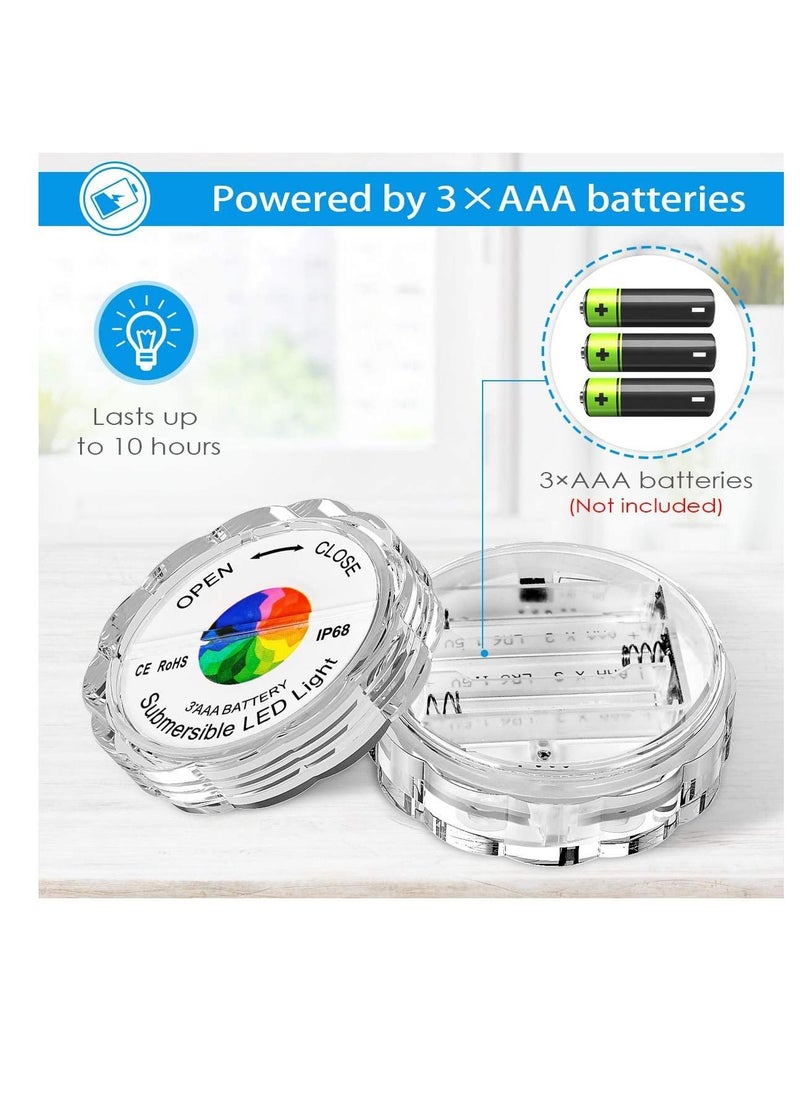 KASTWAVE - Submersible LED Lights, Pool Lights with Remote Control 10 Bright LED Multicolor Waterproof Underwater Light, for Garden, Aquarium, Swimming Pool, Fish Tank, Vase Base, Home Decor (4 Pcs) - Image 1