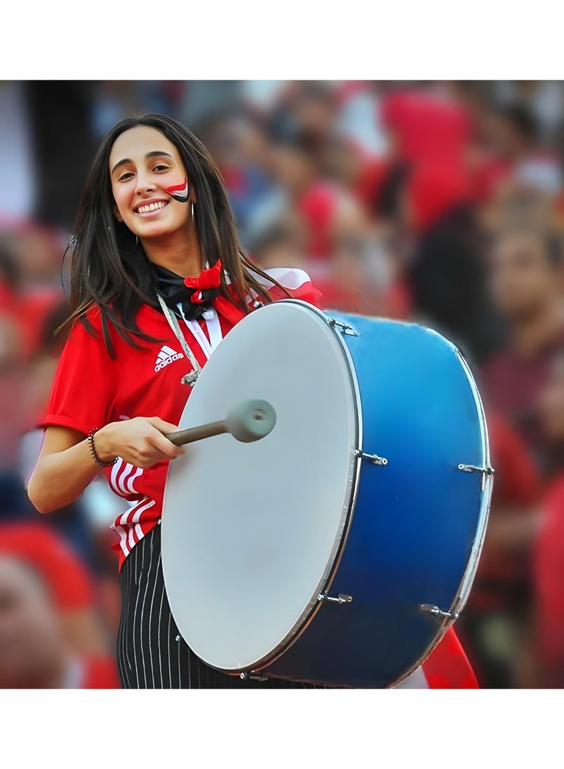 Portable Wooden Marching Bass Drum Tabla Concert Percussion Instrument with 2x 55 cm Plastic Drumhead & Harness + Mallet & Tuning Key for Bands Scouts Schools Parades Matches Festivals - Image 2