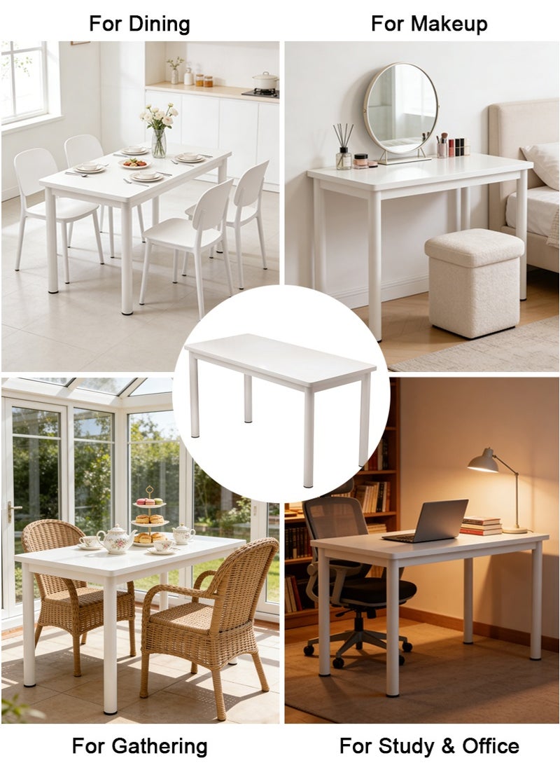 VUCATIN 120x58x75cm Multifunctional Large Desk for Living Room, Bedroom, Study - White Rectangular Desk for Dining, Makeup and Working, Simple Fashion Dining Table & Office Computer Desk - Image 3