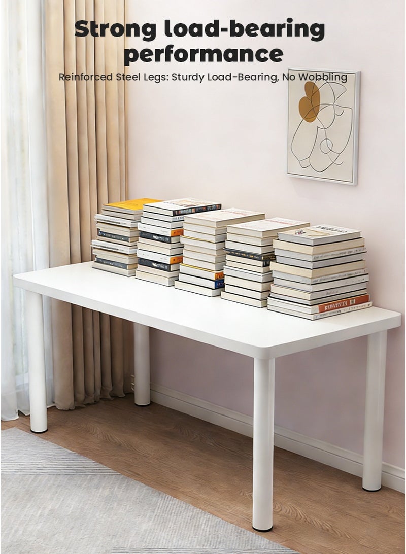VUCATIN 120x58x75cm Multifunctional Large Desk for Living Room, Bedroom, Study - White Rectangular Desk for Dining, Makeup and Working, Simple Fashion Dining Table & Office Computer Desk - Image 5