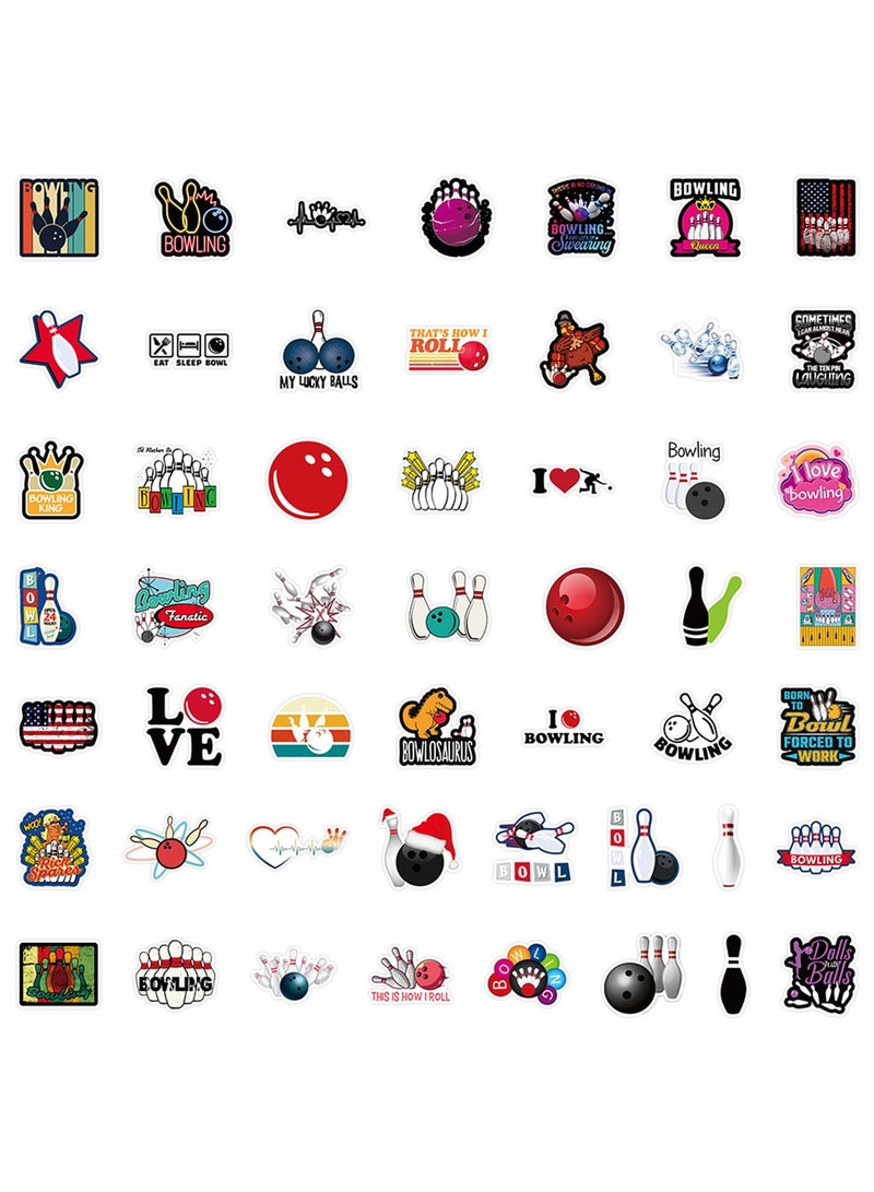 ملصقات البولينج 50 قطعة من ملصقات الفينيل المقاومة للماء لزجاجة المياه والكمبيوتر المحمول والأمتعة والسيارات والجيتار والهاتف والخوذة ودفتر القصاصات ولوح التزلج، ملصقات مضحكة لحياة البولينج للمراهقين والأطفال والكبار - Image 4