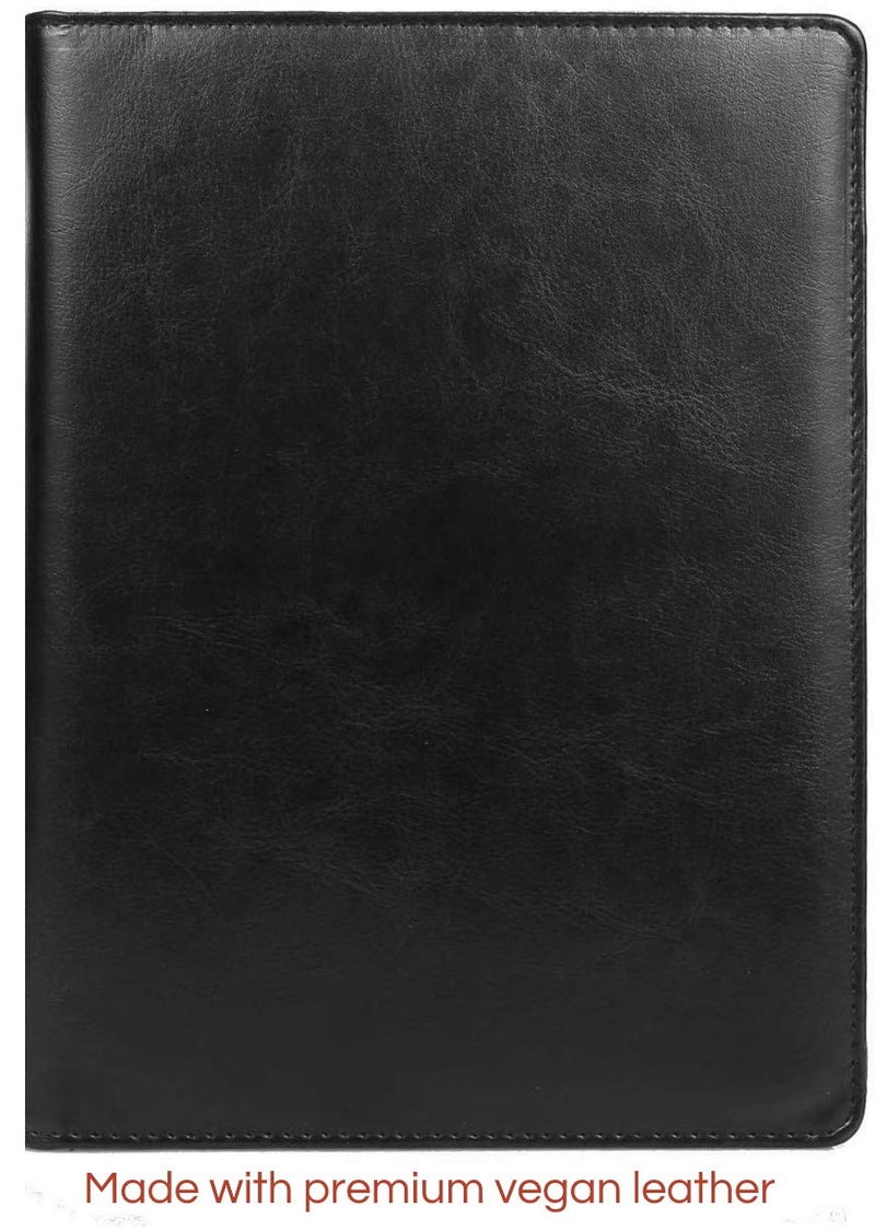 Mymazn Small Clipboard Junior Padfolio Folio 7 x 9 Writing Pad Refillable, Mymazn Faux Leather Folder A5 for Notepad Legal pad 5 x 8 Junior Size Portfolio (Black) - Image 4