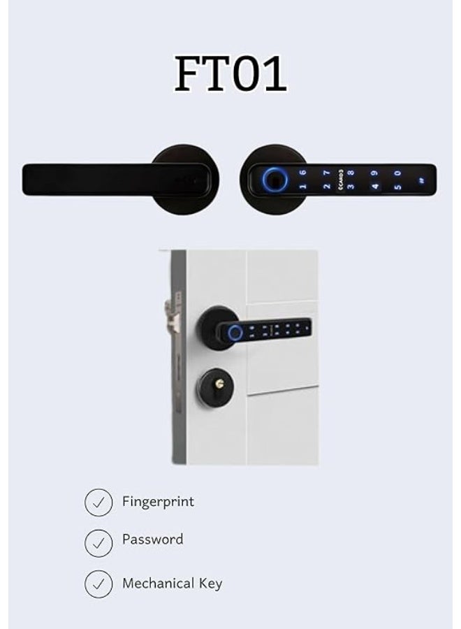 FT01 Smart Door Lock with Fingerprint, Password and Mechanical Key - Image 3