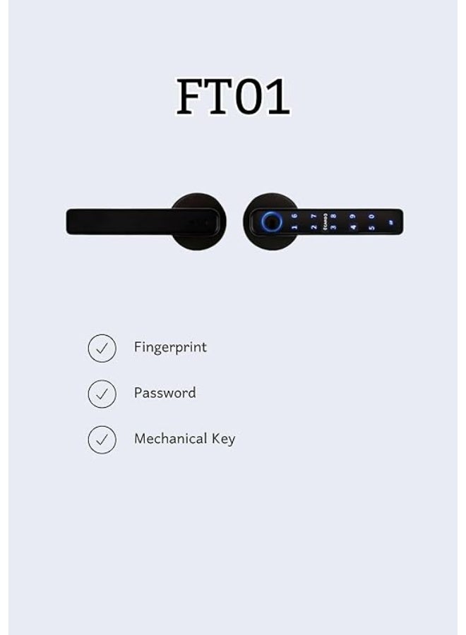 FT01 Smart Door Lock with Fingerprint, Password and Mechanical Key - Image 2