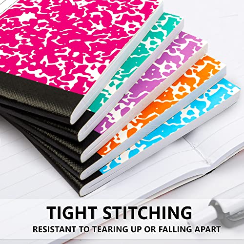 feela 70 Pack Mini Composition Notebook Bulk, Cute Pocket Composition Note Pad, Small Journal Notebooks for Students College School Supplies, 4.5" X 3.25", Narrow Ruled, 5 Pastel Marble Covers - Image 4