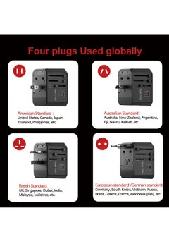 Airbot Airbot Air-305MAX Universal Travel Adapter 70W International Worldwide Multi Adapter with USB + Type-C PD  - Image 4