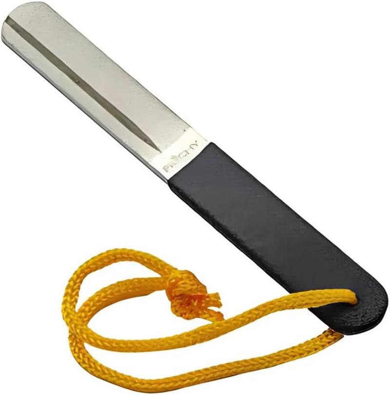 Frichy Diamond Grooved Hook File, 10.16 cm, Dual-Grit Fishing Hook Sharpener with Rubber Handle