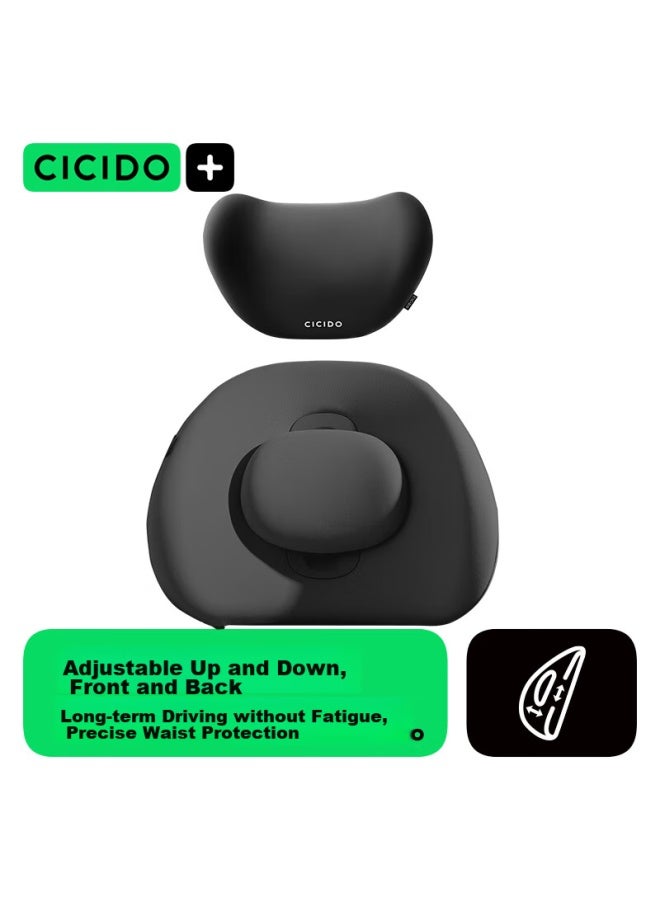 Cicido Four-way Adjustable Lumbar Support Set, Car Headrest, Neck Pillow, Car Seat Cushion, Office Lumbar Support Pad - Image 1