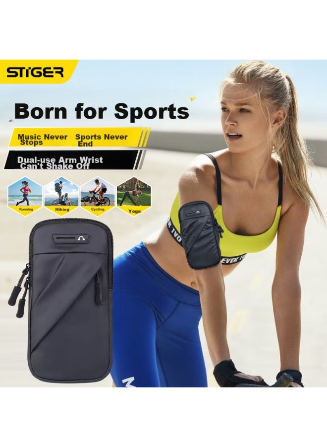 Stiger Running Armband Phone Holder, Sports Arm Strap, Wrist Pouch, Outdoor Cycling Fitness Equipment, Waterproof Phone Case For Apple, Huawei, Xiaomi, Samsung, Enlarged Size For Men And Women - Image 1