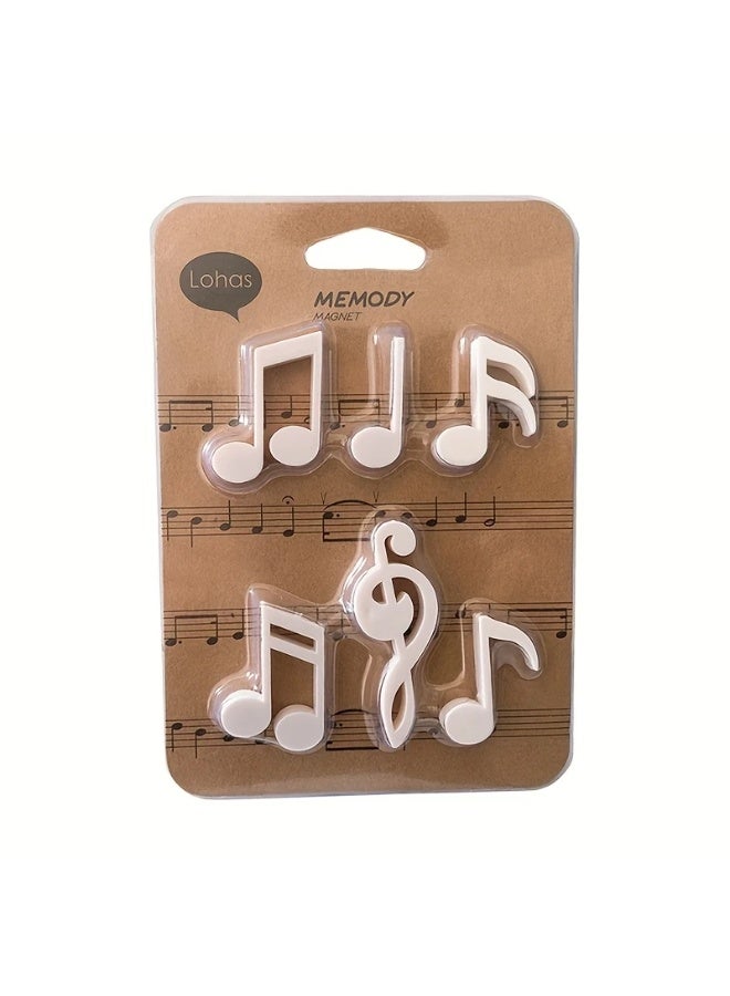 Goolsky 6-Pack Nordic Music Note Magnetic Memo Board Stickers - Refrigerator Magnets for Kitchen/Office Wall Decor, Removable White Theme Sticky Notes for Birthday Gifts  - Image 1