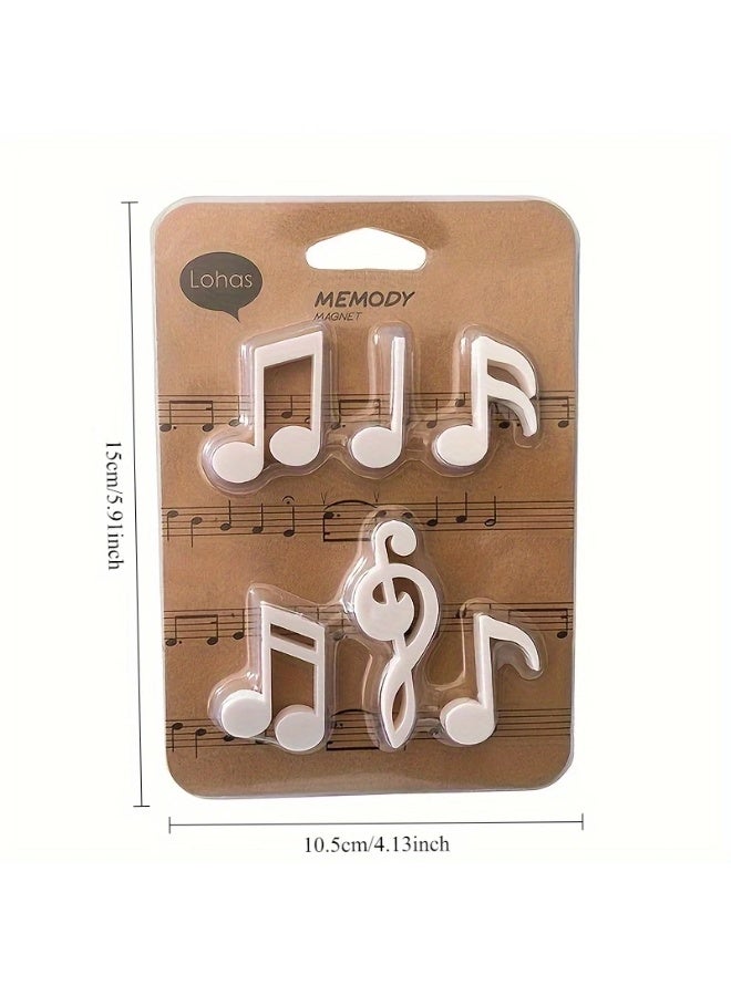 Goolsky 6-Pack Nordic Music Note Magnetic Memo Board Stickers - Refrigerator Magnets for Kitchen/Office Wall Decor, Removable White Theme Sticky Notes for Birthday Gifts  - Image 2