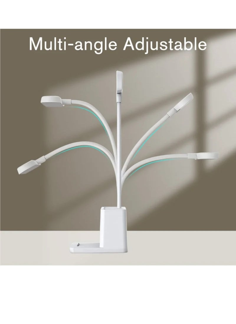 Generic Desk Lamp, LED Table Light for Home Office Lighting, 3 Modes Study Lamp, Dimmable Office Light, Small Desk Lamp with Rechargeable USB Charging Port and Pen Holder, White, 30 x 9.7 x 9.8 cm  - Image 5