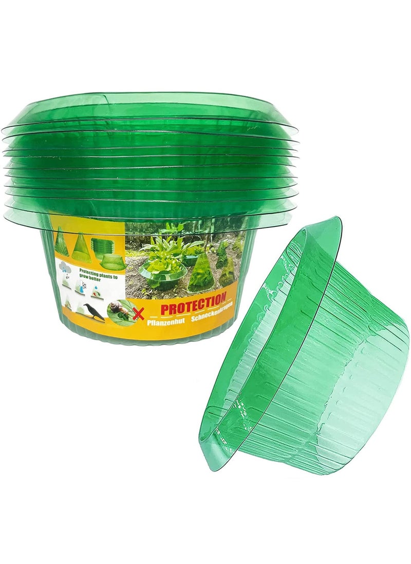 Y&D Garden Cloche, 15Pack Reusable Plant Protection Collars,Bell Jar Cloches for Against Sun, Frost, Snails Etc. Emerald Green  - Image 1