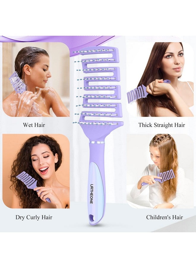 URTHEONE Hair Brush Curved Vented Detangling Hair Brushes For Women Men Wet Or Dry Hairfaster Blow Drying Styling Professional Paddle Vent Detangler Brush For Curly Thick Wavy Thin Fine Long Short Hair - Image 4