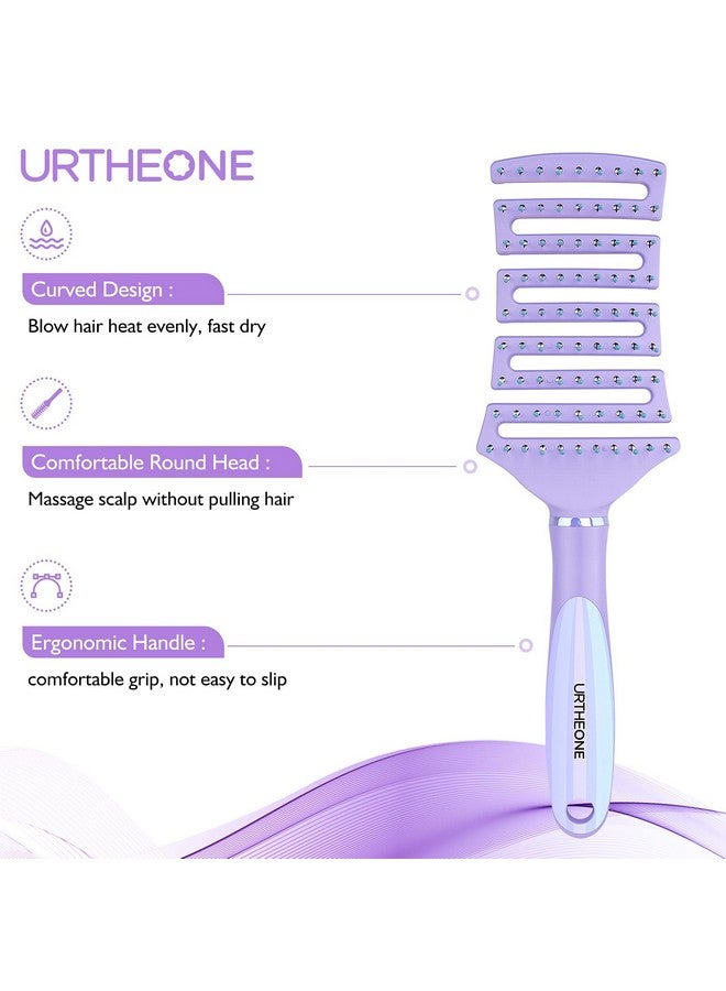 URTHEONE Hair Brush Curved Vented Detangling Hair Brushes For Women Men Wet Or Dry Hairfaster Blow Drying Styling Professional Paddle Vent Detangler Brush For Curly Thick Wavy Thin Fine Long Short Hair - Image 3